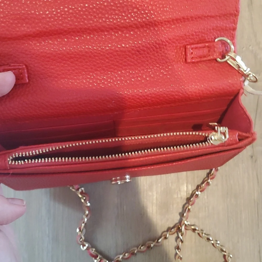Bebe red clutch/crossbody bag